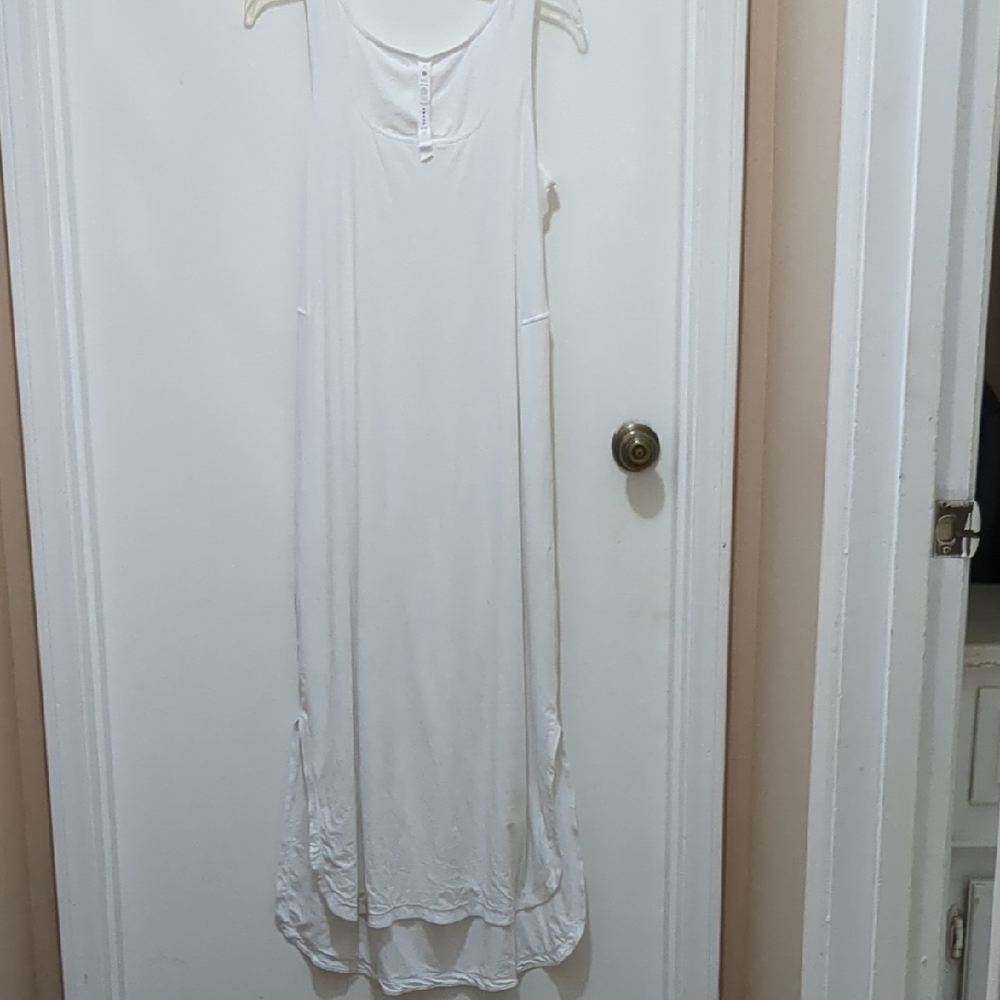 Lululemon Pima Cotton Open-Back White Midi Dress size 12